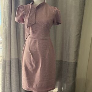 London Fog Blush Chevron Midi Dress